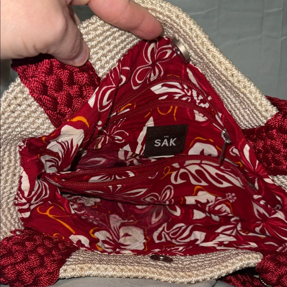 The Sak Red and Cream Shoulder Bag - Picture 4 of 4
